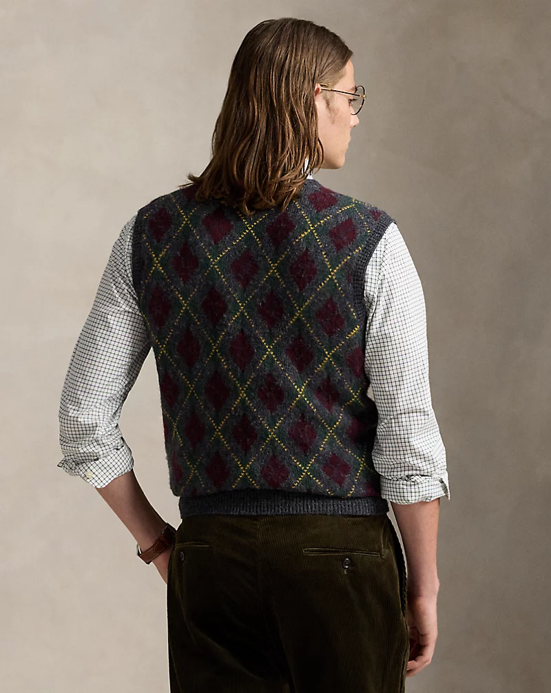 Argyle Wool-Cashmere Sweater Vest