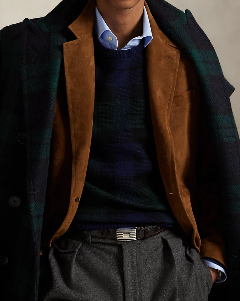 Plaid Washable Wool Sweater