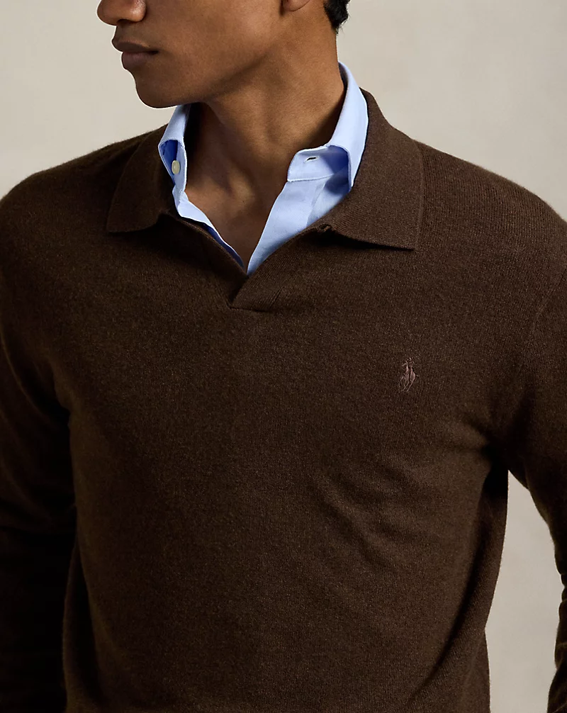 Wool Johnny-Collar Sweater