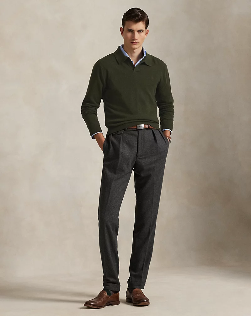 Wool Johnny-Collar Sweater