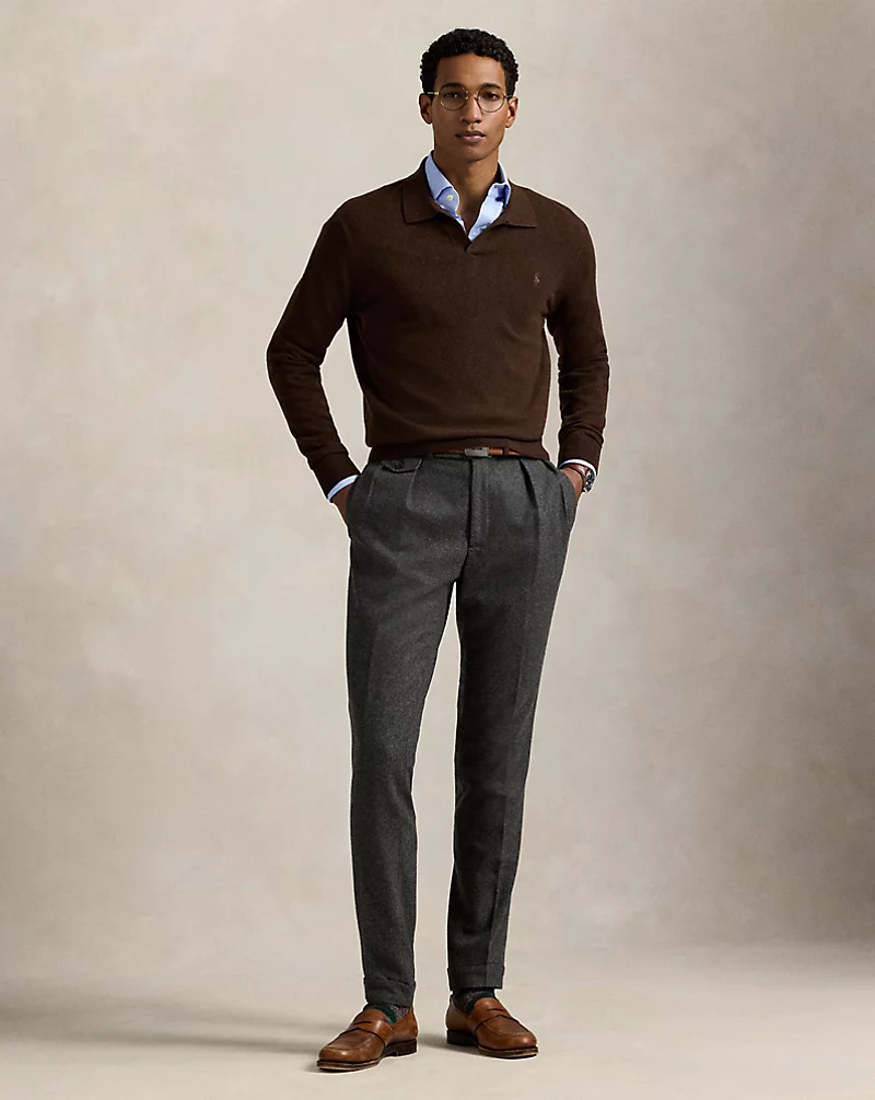 Wool Johnny-Collar Sweater