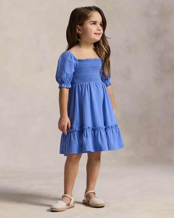Smocked Cotton Jersey Dress