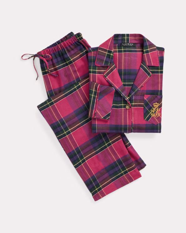 Plaid Herringbone Twill Sleep Set