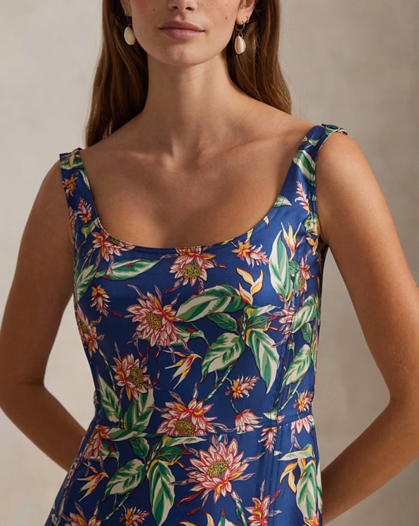 Floral Silk Twill Dress