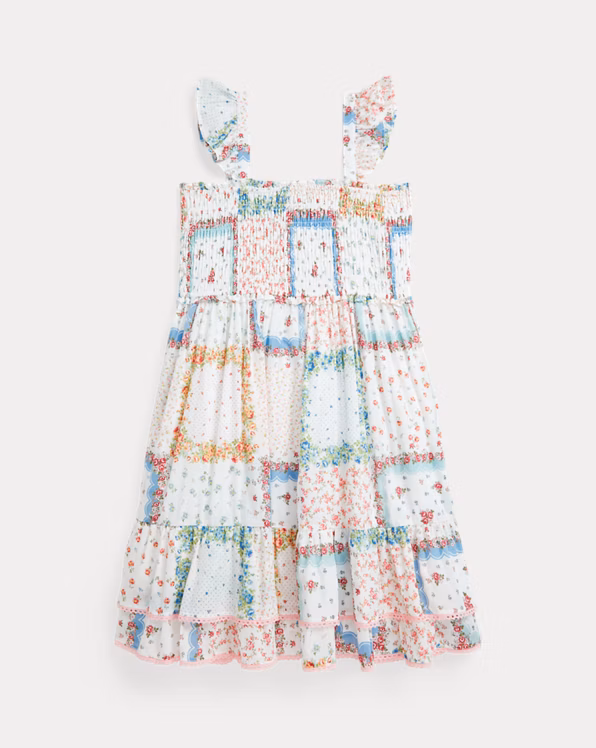 Floral Smocked Cotton Batiste Dress