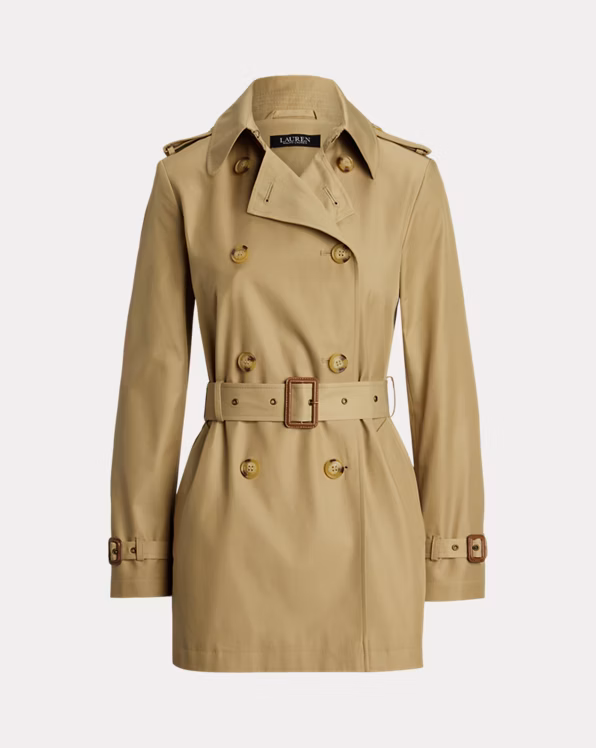 Double-Breasted Cotton-Blend Trench Coat