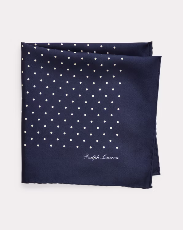 Polka-Dot Silk Foulard Pocket Square