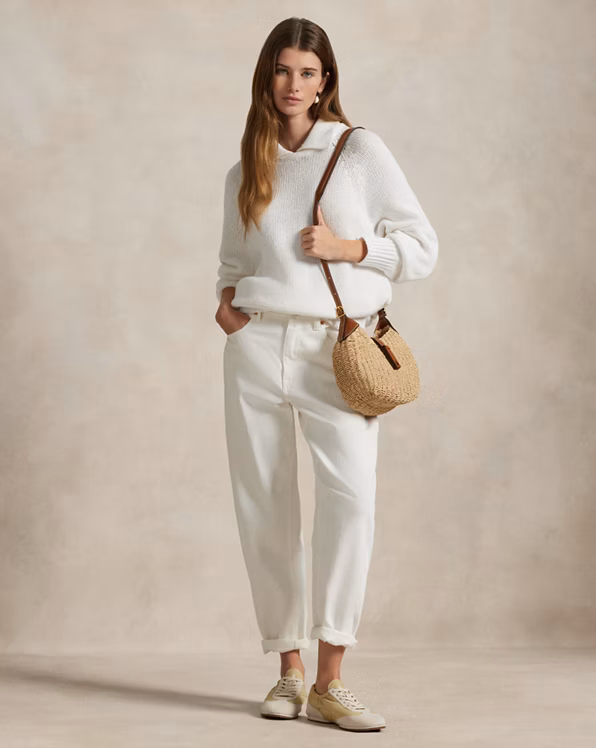 Layered-Collar Cotton Jumper