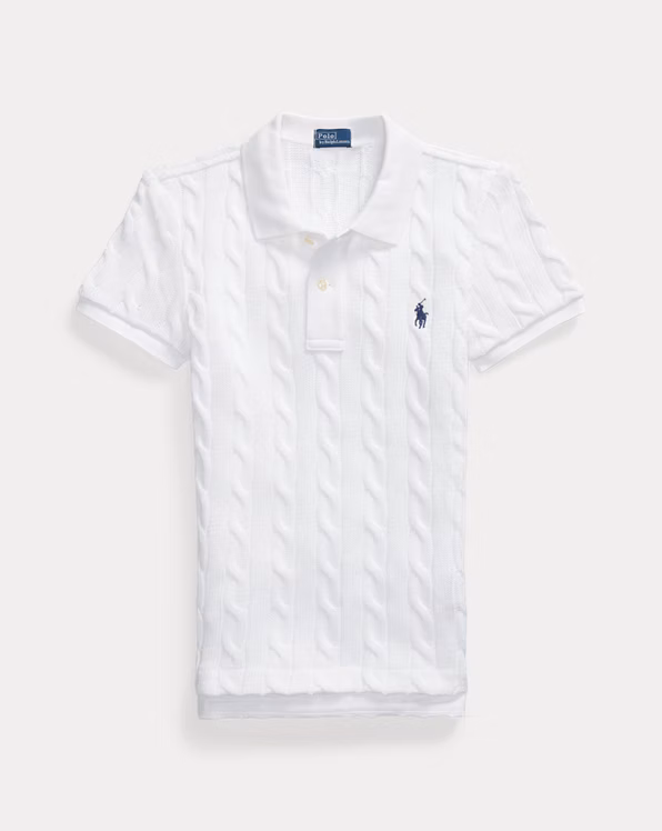 Cable-Knit Polo Shirt