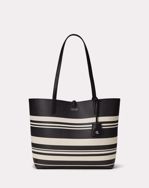 Faux-Leather Large Reversible Tote Bag