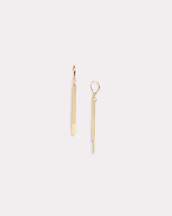 Gold-Plated Brass Linear Earrings