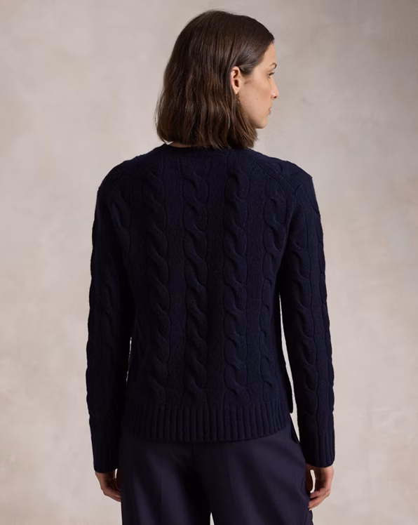 Classic Fit Cable Wool-Cashmere Jumper
