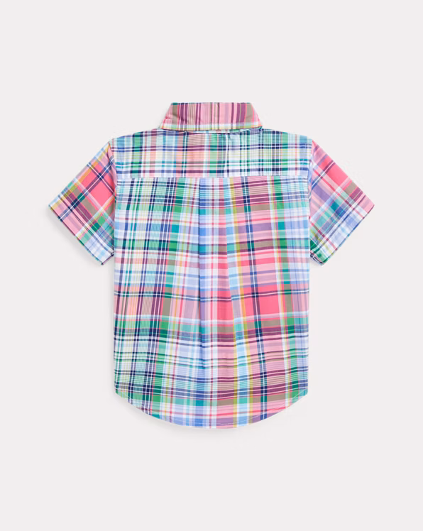 Gingham Cotton Poplin Short-Sleeve Shirt