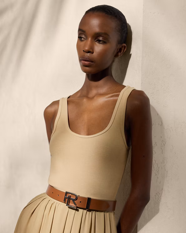 Ellis Rib-Knit Cotton-Blend Tank Top