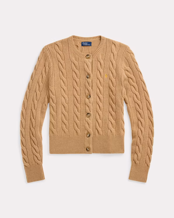 Cable-Knit Wool-Cashmere Cardigan
