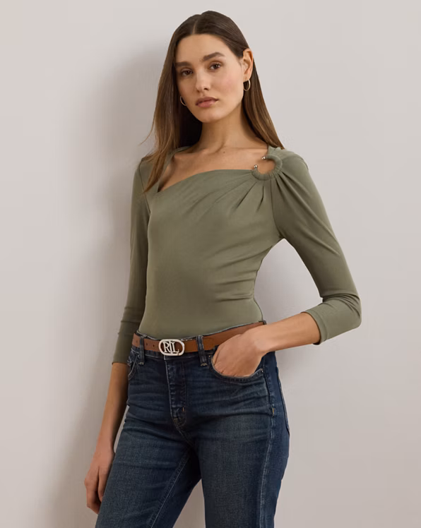 Stretch Jersey Asymmetrical Top