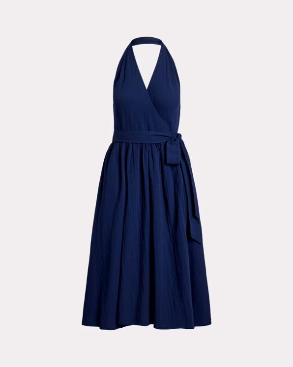 Cotton Halter Wrap Dress