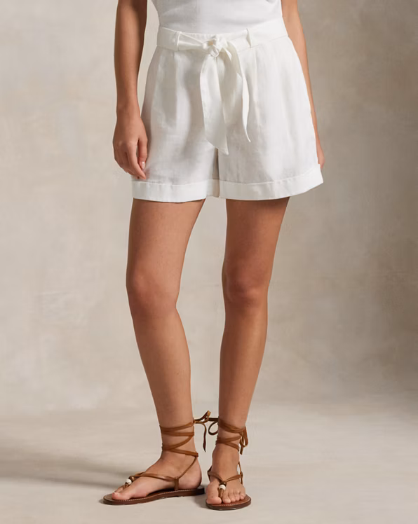 Belted Linen Short