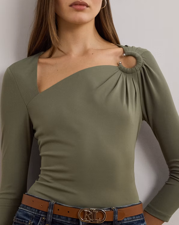 Stretch Jersey Asymmetrical Top