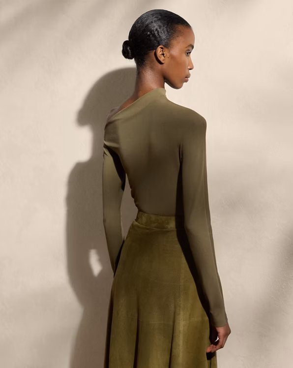 Jersey Asymmetrical Long-Sleeve Top