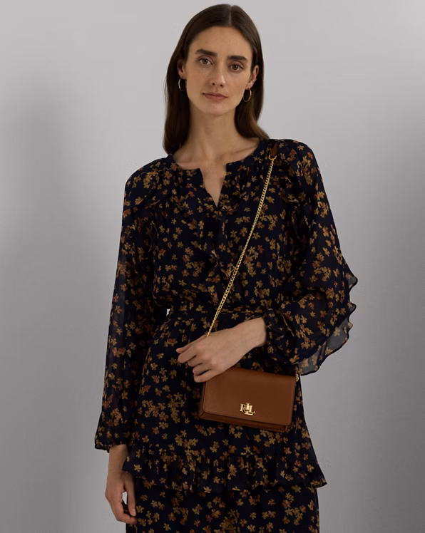 Pebbled Crossbody Turn-Lock Tech Case