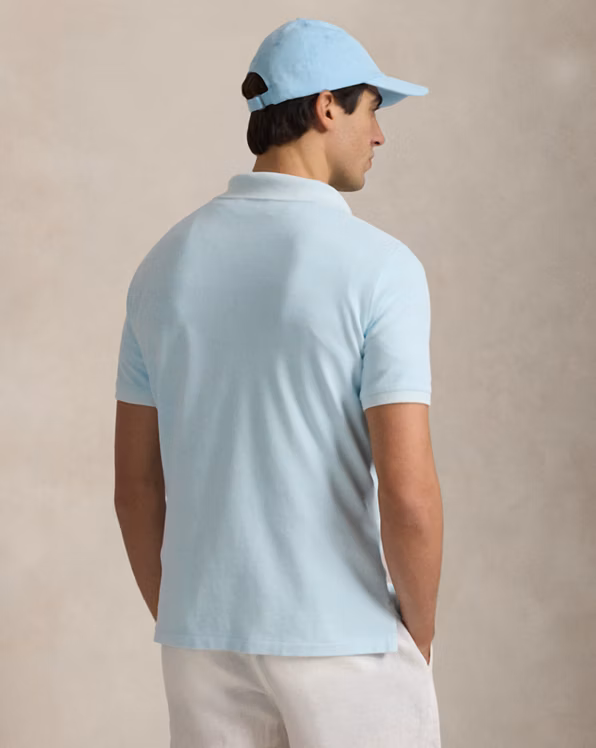 Custom Slim Mineral-Dyed Mesh Polo Shirt
