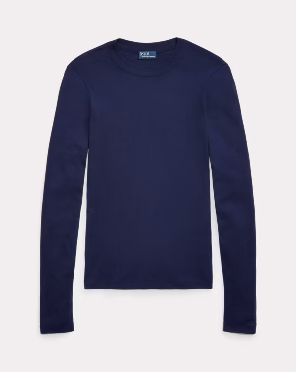 Slim Fit Cotton Long-Sleeve Tee