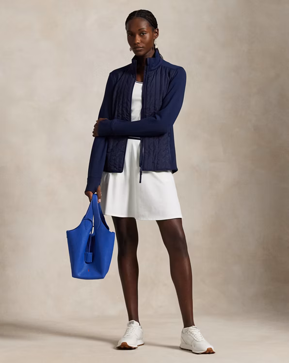 Quilted-Panel Zip Jacket