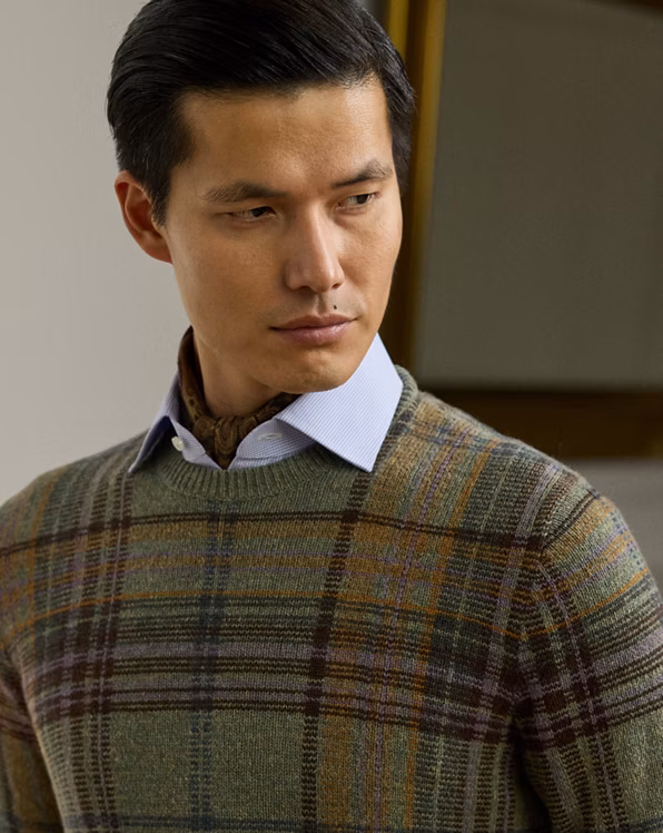 Plaid Cashmere-Wool Jumper