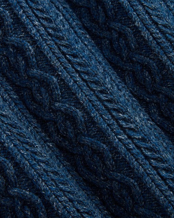 Cable Cotton-Wool Shawl Cardigan