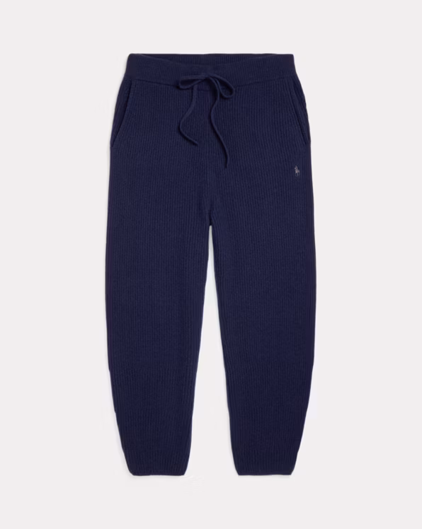 Rib-Knit Cashmere-Wool Trouser
