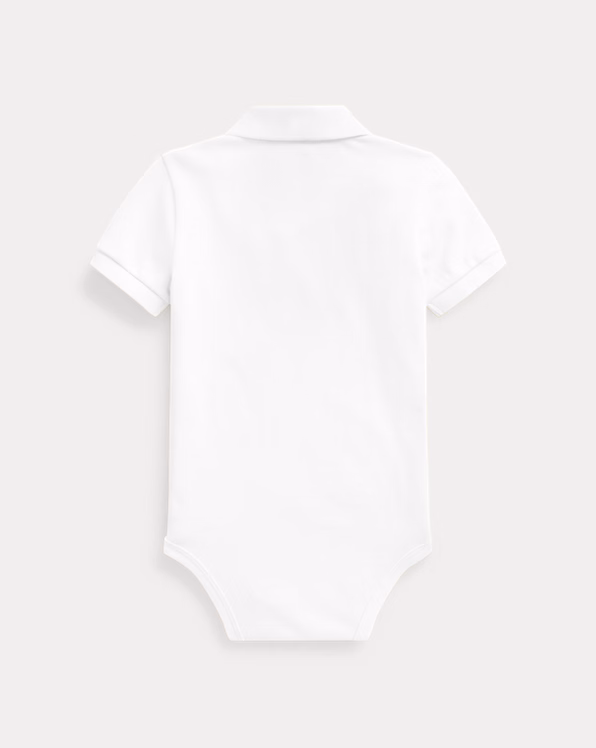 Cotton Mesh Polo Bodysuit
