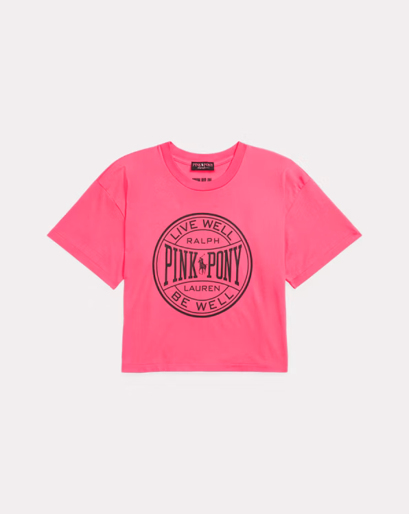 Pink Pony Cotton Jersey Cropped Tee