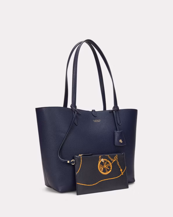 Faux-Leather Large Reversible Tote Bag