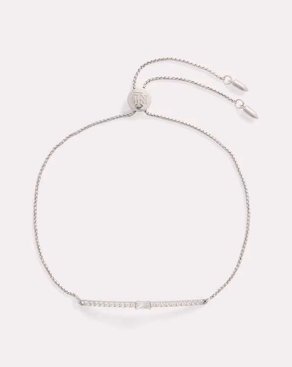Sterling Silver Pavé Slider Bracelet