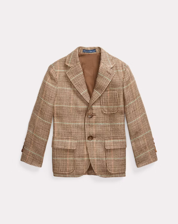 Linen-Silk Herringbone Blazer