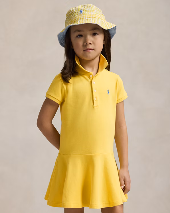 Stretch Mesh Polo Dress