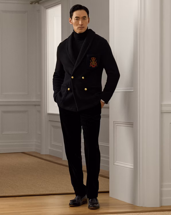 Bullion-Patch Cashmere Blazer Cardigan