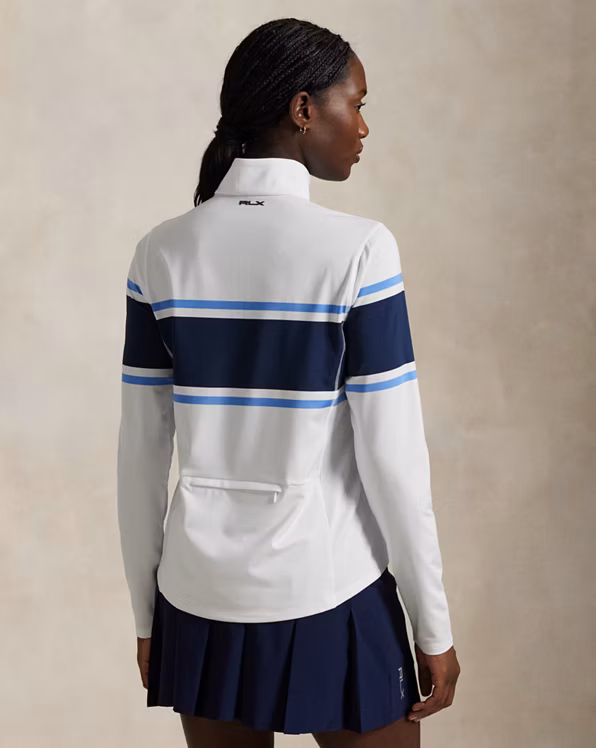 Striped Stretch Jersey Quarter-Zip