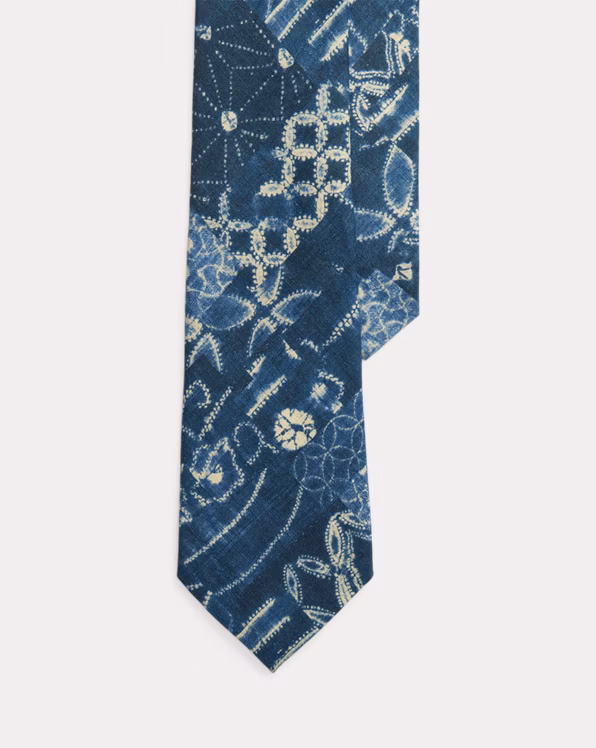 Shibori-Inspired Linen Tie