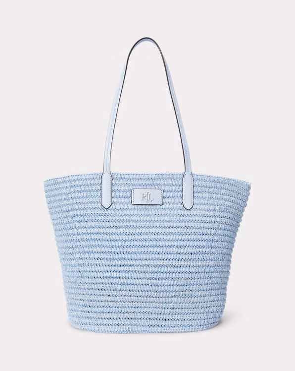 Mélange Woven Straw Large Brie Tote Bag