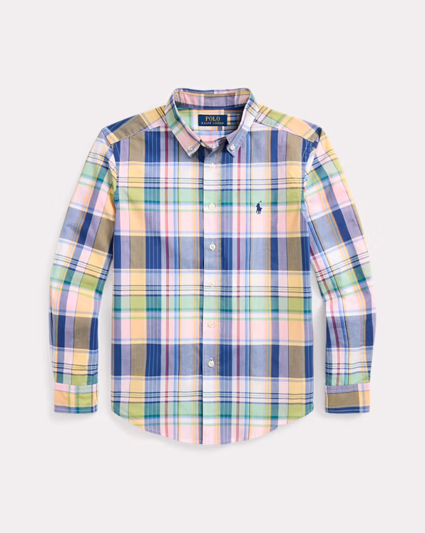 Plaid Cotton Poplin Shirt