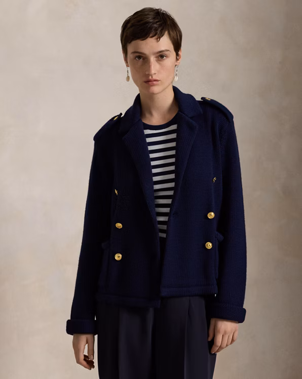 Double-Breasted Wool Jumper Blazer