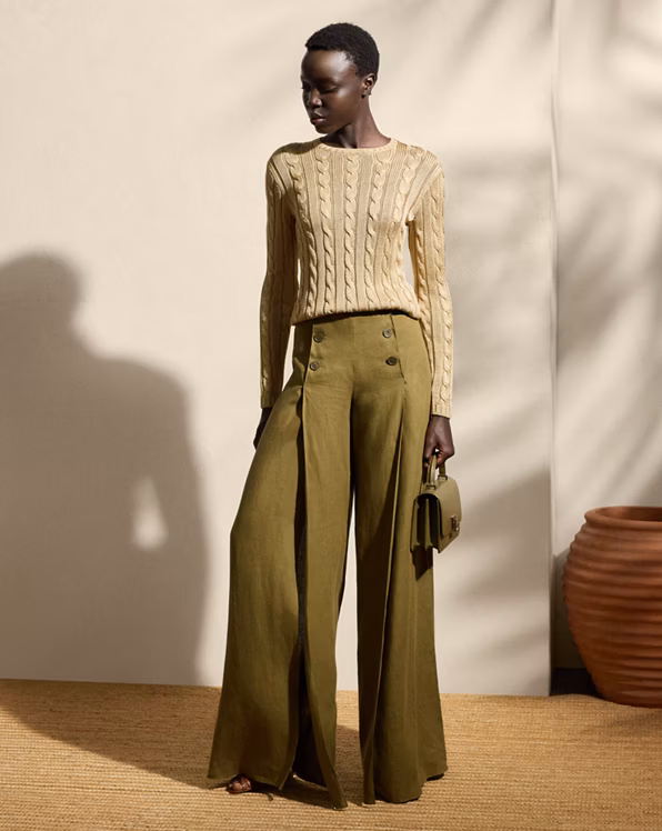 Cable-Knit Silk Crewneck Jumper