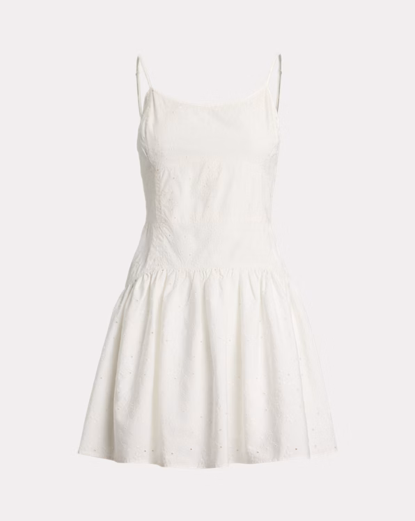 Eyelet Panelled Cotton Dress