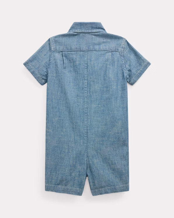Indigo Cotton Chambray Shortall