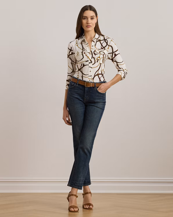 Slim Fit Belting-Print Jersey Shirt