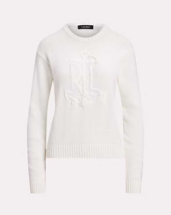 Anchor-Logo Combed Cotton Jumper