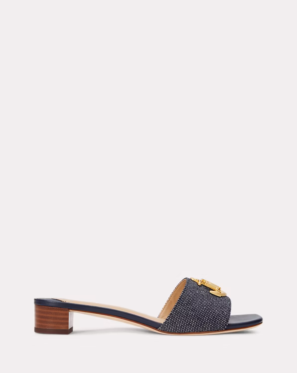 Fay Anchor-Logo Cross-Dyed Canvas Sandal