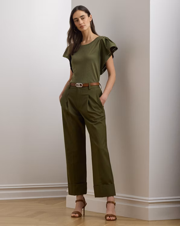 Jersey Flutter-Sleeve Tee